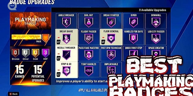 NBA 2K22 best playmaking badges list